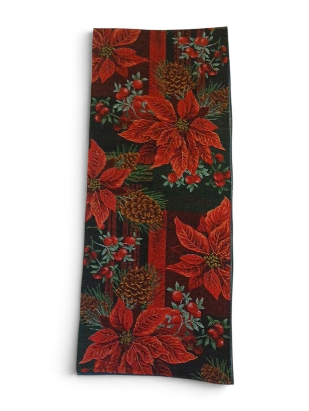 Poinsettia Table Runner Tapestry - Picture 2 of 8